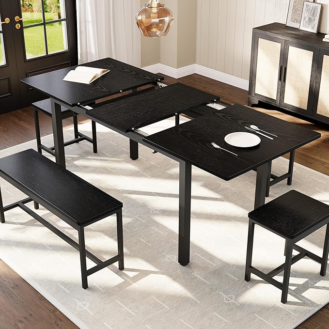 Garvee 5 PCs Extendable Dining Table Set - Image 2