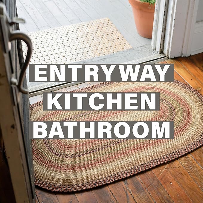 Gingerbread Brown Oval Braided Rug, 2x3' - Image 7