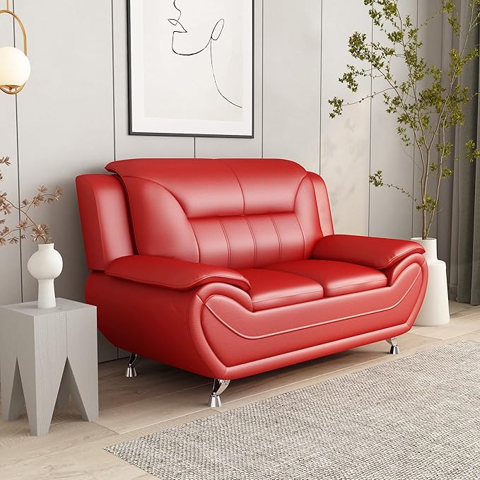Container Furniture Direct Michael Modern Faux Leather Upholstered Stainless - Image 7