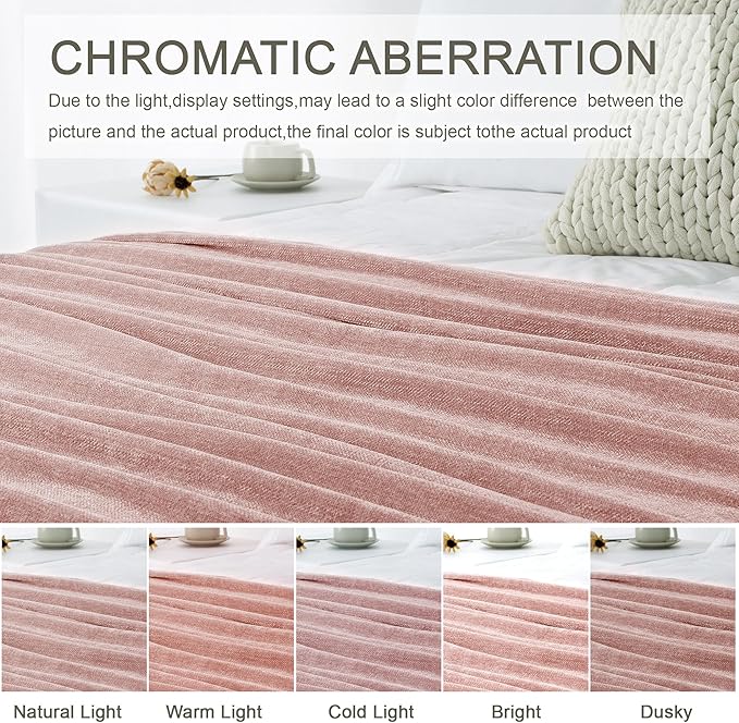 Chenille Throw Blanket for Couch 50"X 60", Soft Cozy Throws - Image 2