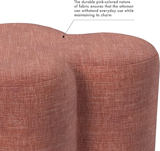 HomePop Upholstered Clover Shaped Ottoman Home Décor|Foot Rest Ottoman - Image 4