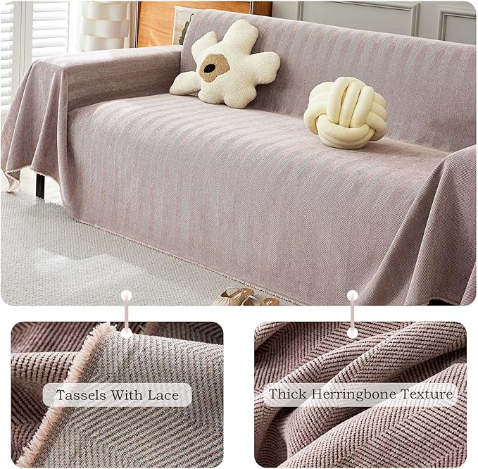 STACYPIK Stylish Cozy Pink Sofa Cover - Image 9