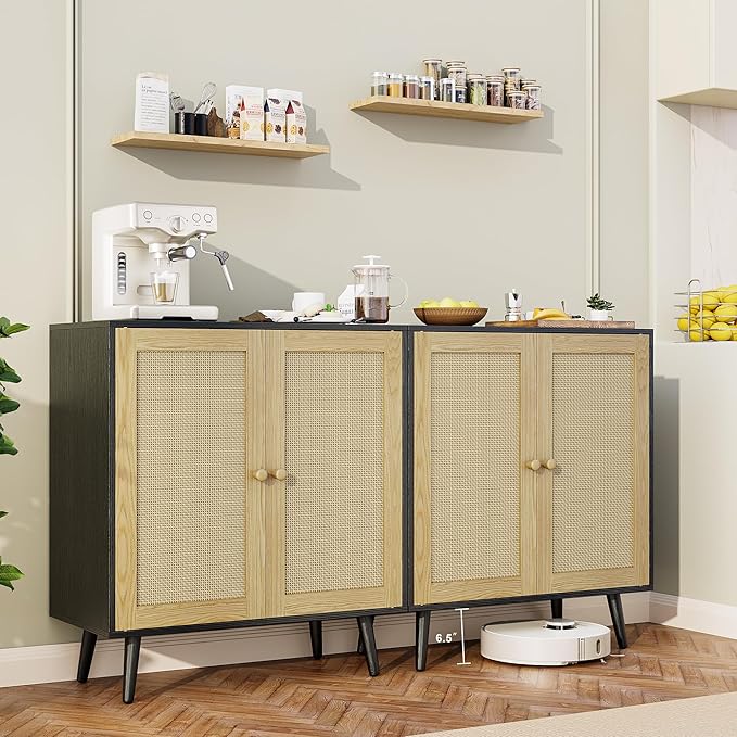 Rattan Sideboard Buffet, Accent Cabinet Cupboard Console Small Cabinet - Image 5