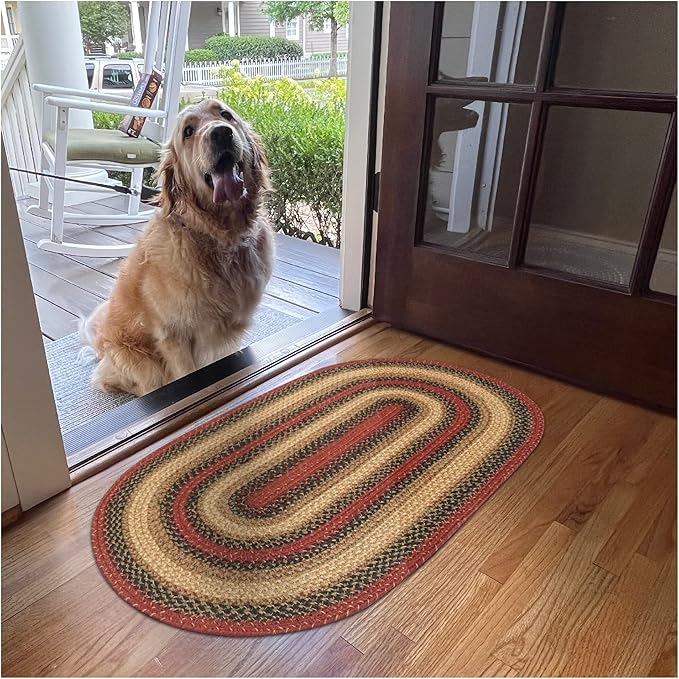 Highland Multi Color Jute Braided Oval Rugs, 27x45 - Image 9