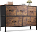 WLIVE Dresser for Bedroom with 5 Drawers, Long Fabric Dresser, Storage Drawer by WLIVE