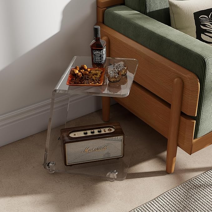 2-Pack Clear Acrylic C Shaped Side Table - Image 7