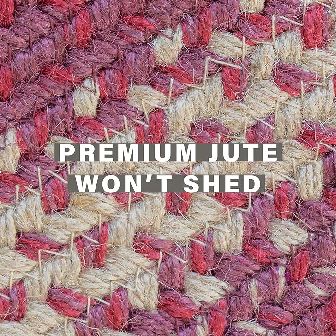 Homespice Autumn Maple Burgundy and Tan Braided Area Rugs, 8x10' Rectangle - Image 4
