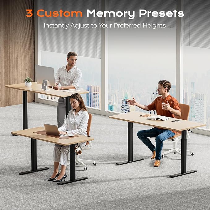 Huuger Dual Motor Electric Standing Desk Frame, Sit Stand up Desk Leg - Image 5