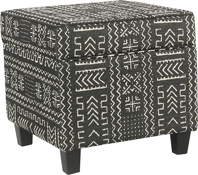Homepop Home Decor | K7342-F2267 | Classic Square Storage Ottoman by HomePop
