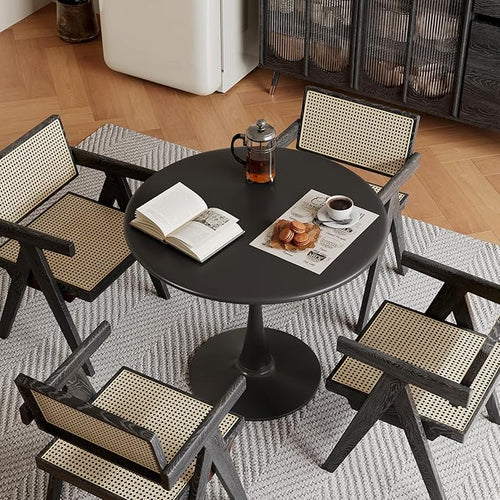 24 Inch Black Small Tulip Table, Round Dining Table - Image 2
