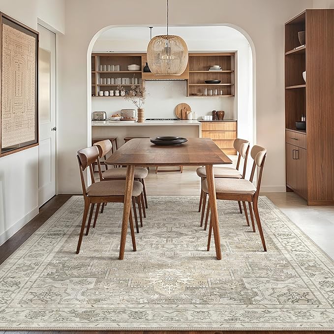 GENIMO 10x14 Area Rugs for Living Room, Machine Washable Non Slip Vintage Rugs - Image 2