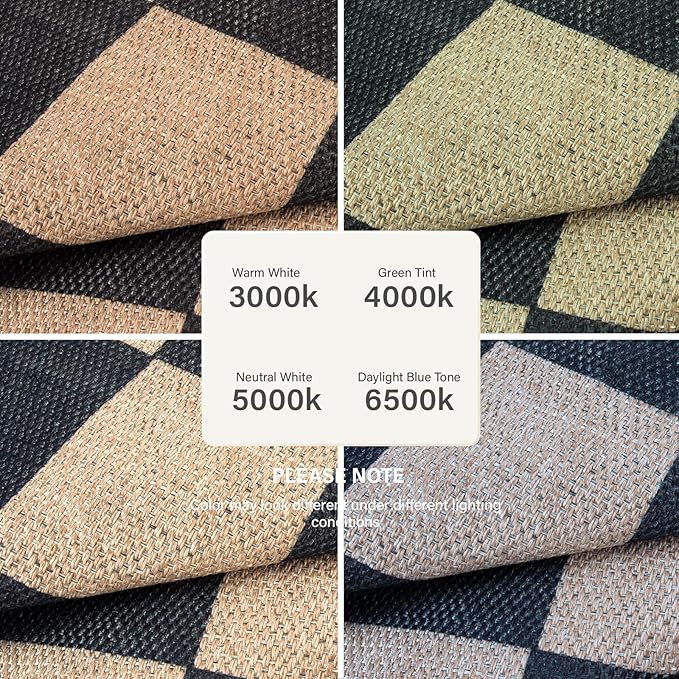Lahome Checkered Round Rugs 6ft, Outdoor Patio Easy Jute Rug Indoor Outdoor - Image 5