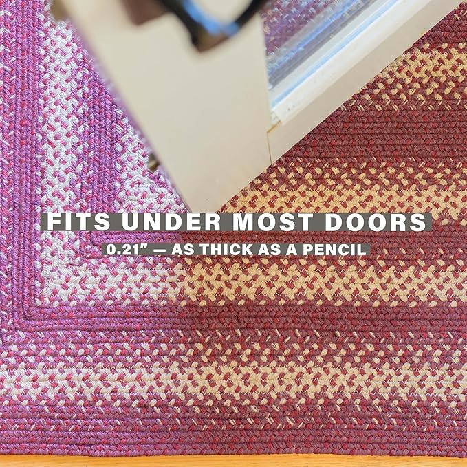 Autumn Maple Burgundy and Tan Braided Area Rug, 4x6' Rectangle - Image 5