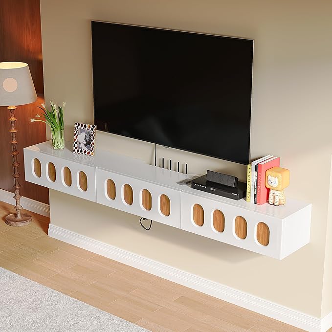 Floaticase Fully Assembled Floating TV Stand, 55IN High Gloss Wall Mounted - Image 7
