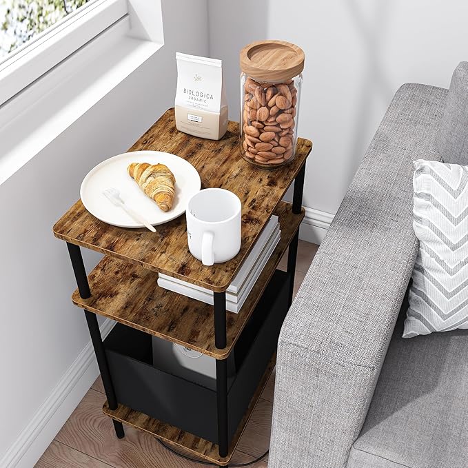 Small Side Table with Charging Station, End Table - Image 5