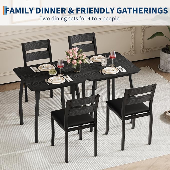 GAOMON Dining Table Set for 2, 3 Piece Small Kitchen Table and 2 Upholstered - Image 7