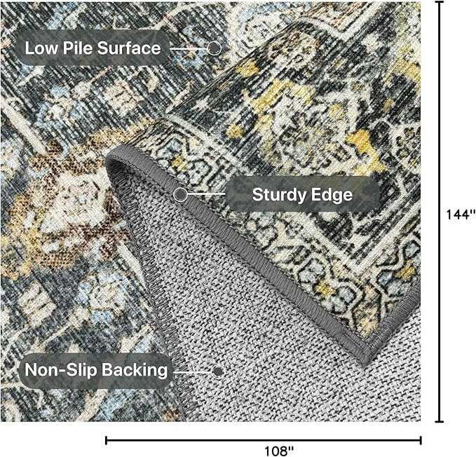 9X12 Area Rugs Machine Washable Rugs - Image 2
