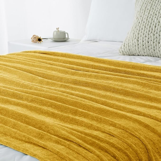 Chenille Throw Blanket for Couch 60"X 80" Twin, Soft Cozy Throws - Image 9