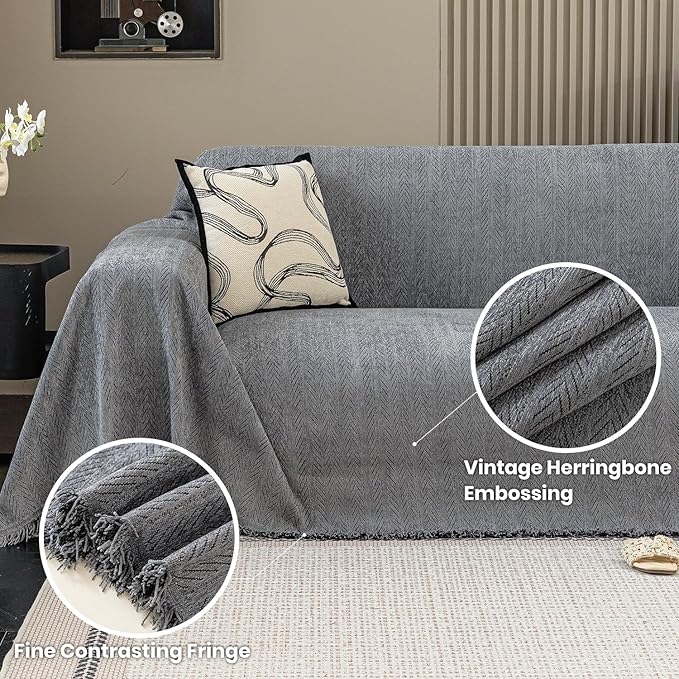 Nobildonna Sofa Cover Washable Soft Thicken Chenille Couch Cover - Image 3