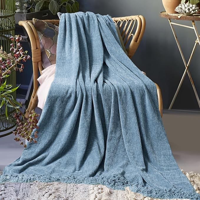 Chenille Throw Blanket for Couch 60"X 80" Twin, Soft Cozy Throws - Image 8