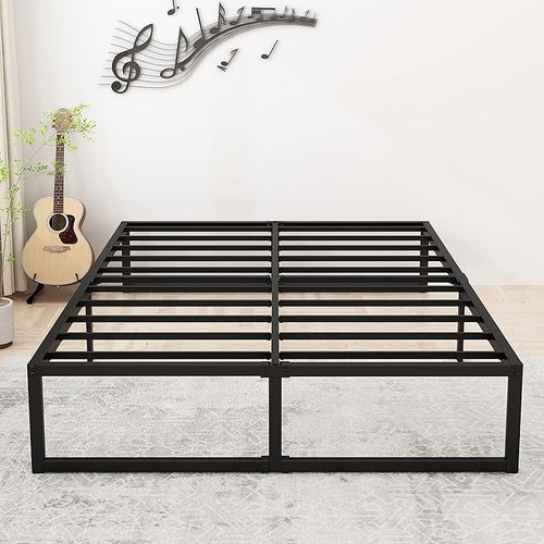 14 Inch Queen Bed Frame Heavy Duty Steel Slat Support Metal Platform Bed Frame by Lutown-TeenHome