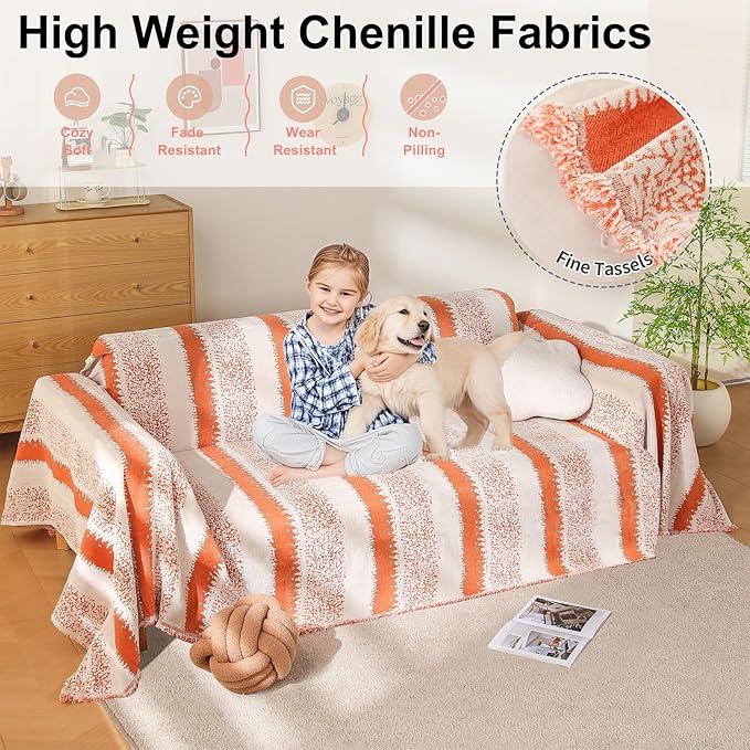 Boho Sofa Cover, Couch Covers for 3 Cushion Couch Sofa Pet Friendly, Sofa Cover - Image 2