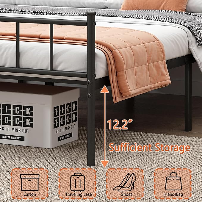 Queen Bed Frame-Classic Metal Platform Bed Frame, Mattress Foundation - Image 6