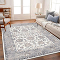 10x14 Washable Area Rug Medallion Distressed Design Boho Medallion Non-Shedding by CHAMPLANT