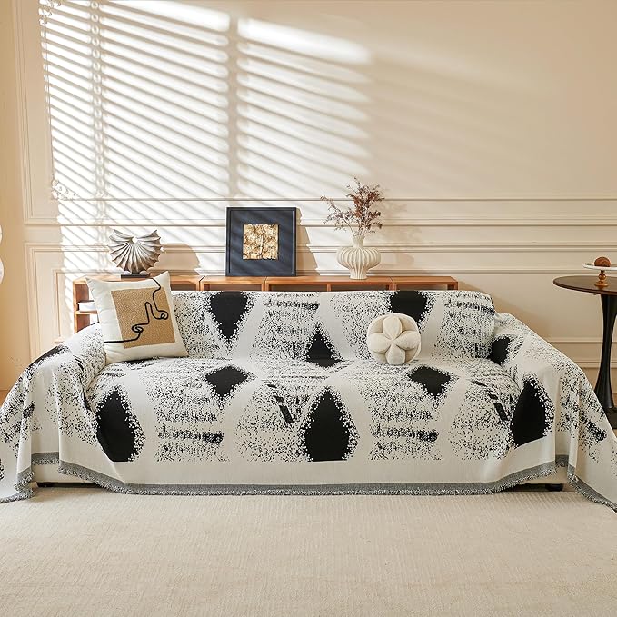 MYSKY HOME Couch Cover for Sectional Sofa Set Boho Geometric Furniture Sofa by MYSKYHOME