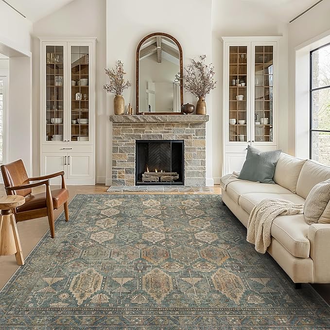 GENIMO 5x7 Area Rugs for Living Room, Machine Washable Non Slip Vintage Rugs - Image 2