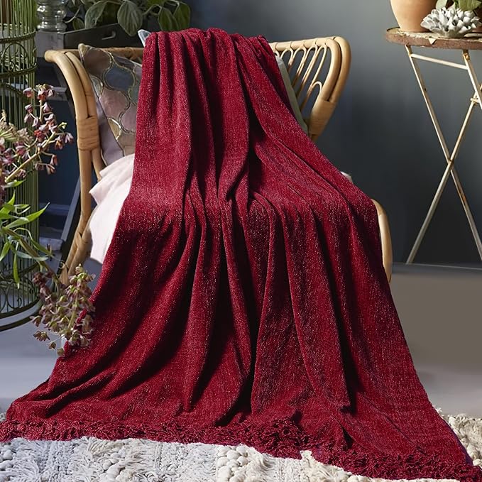 Chenille Throw Blanket for Couch 50"X 60", Soft Cozy Throws - Image 8