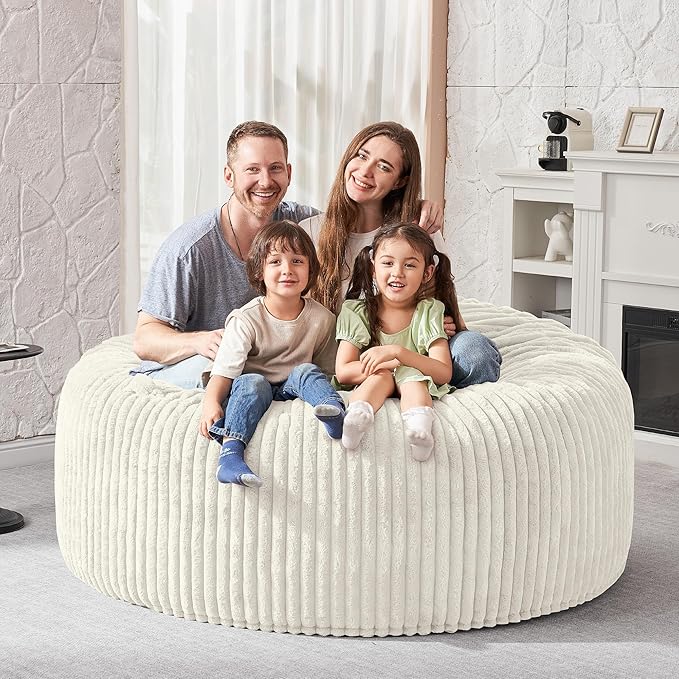 HABUTWAY 5FT Bean Bag Chair, Memory Foam Beanbag Chair - Image 5