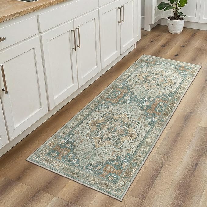 GENIMO 2x10 Runner Rugs for Hallway, Machine Washable Non Slip Vintage Rugs - Image 2