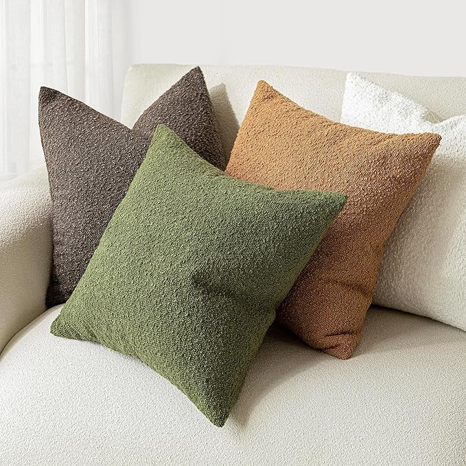 Foindtower Set of 2, Decorative Textured Boucle Throw Pillow Covers Accent - Image 6