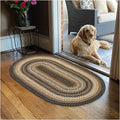 Kilimanjaro Black and Tan Jute Braided Oval Rug, 20x30 by Homespice