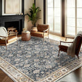 Washable Area Rug 9'x12' Retro Boho Design Non-Shedding Easy Care Ideal by CHAMPLANT