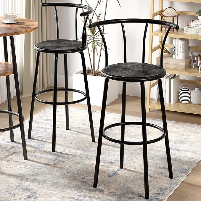 VECELO Bar Stools Set of 4, Swivel Counter Barstools - Image 6