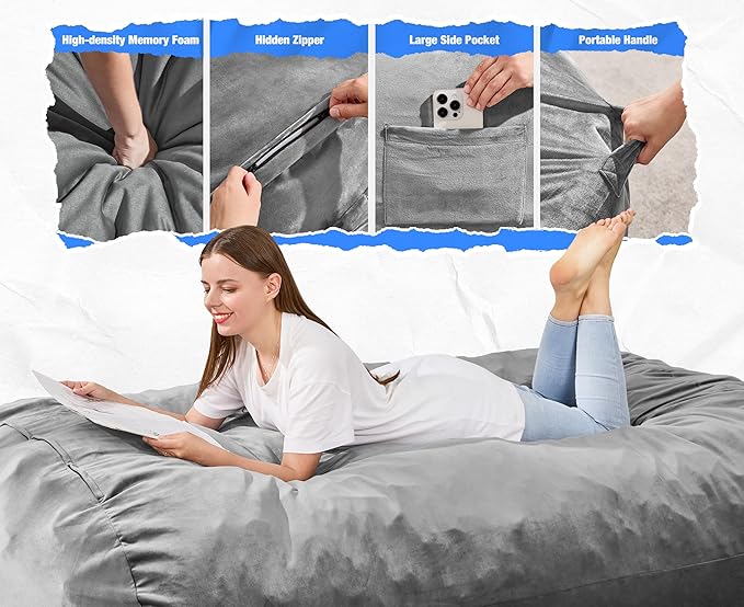 Hobestluk 5FT Bean Bag Chair Large Beanbag Lounger - Image 5