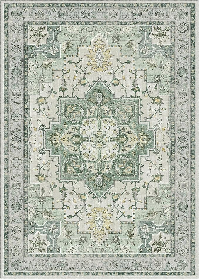 GENIMO 7'6''x9'6'' Area Rugs for Living Room, Machine Washable Non Slip Vintage - Image 7