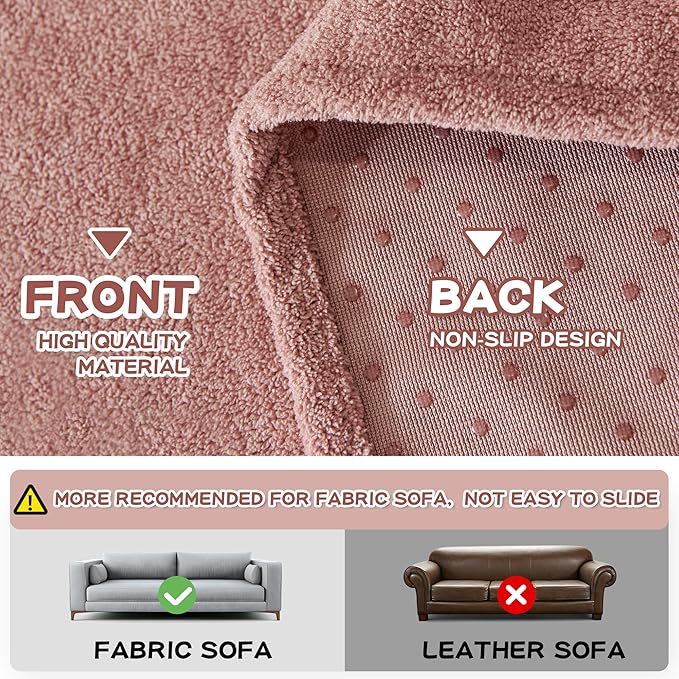 MYSKY HOME Pink Sofa Cover, Couch Covers - Image 4