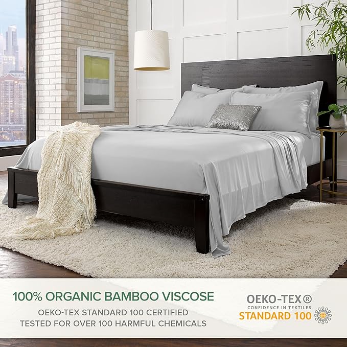 Split King Sheets by Pure Bamboo, Genuine 100% Organic Viscose Derived from - Image 2