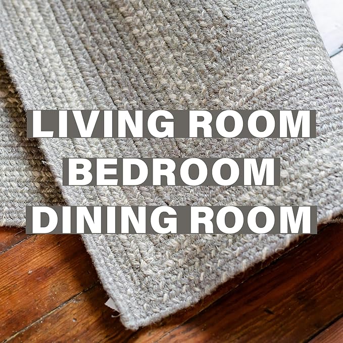 Homespice Grey Cloud Jute Braided Area Rugs, 8x10' Rectangle - Image 8