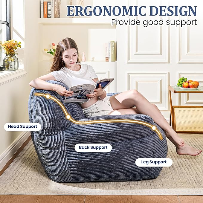 Bean Bag Chair, Faux Fur Bean Bag Chairs - Image 4