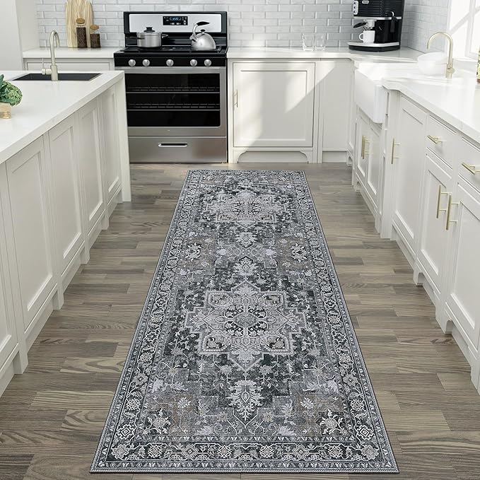 GENIMO 2'6''x14 Runner Rugs for Hallway, Machine Washable Non Slip Vintage Rugs - Image 8