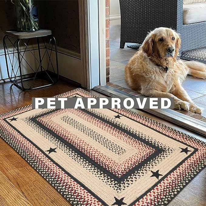 Homespice Primitive Star Gloucester Premium Jute Braided Hall Runner 22 x 72 - Image 2