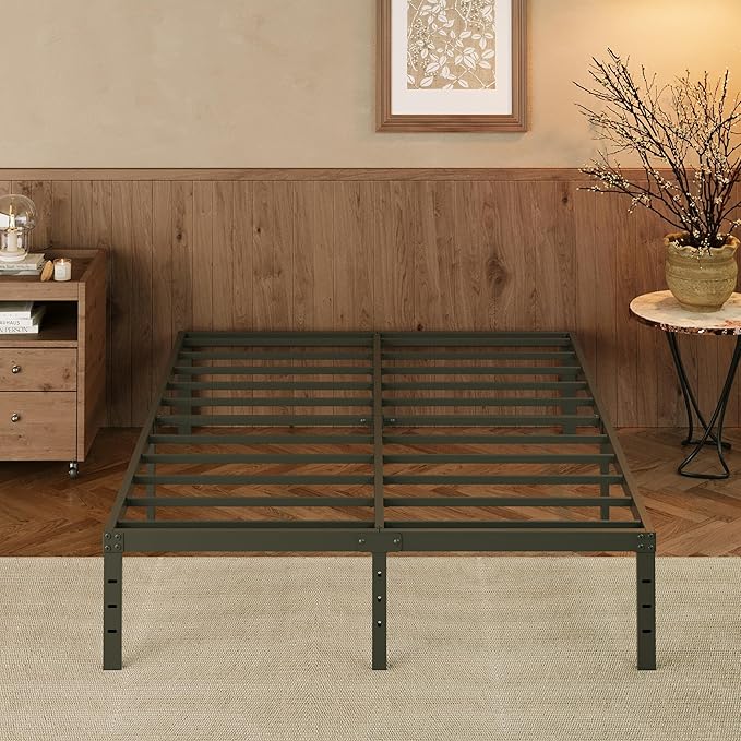 EMODA Queen Bed Frame with Cover No Box Spring Needed, 14 Inch Heavy Duty Metal - Image 7