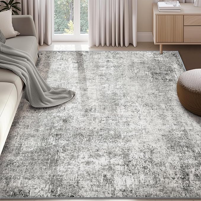 Washable Area Rugs 9'x12' Non-Slip Modern Abstract Soft - Image 2