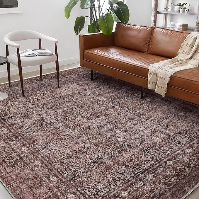 Washable Area Rug 10'x14' Boho Design Non-Shedding Easy Care Ideal - Image 2