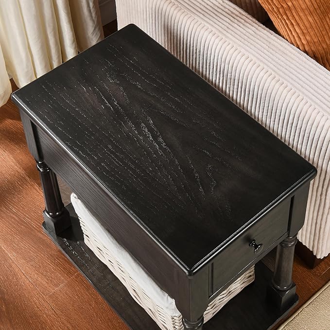LEEMTORIG Solid Wood End Table Narrow Side Table - Image 9