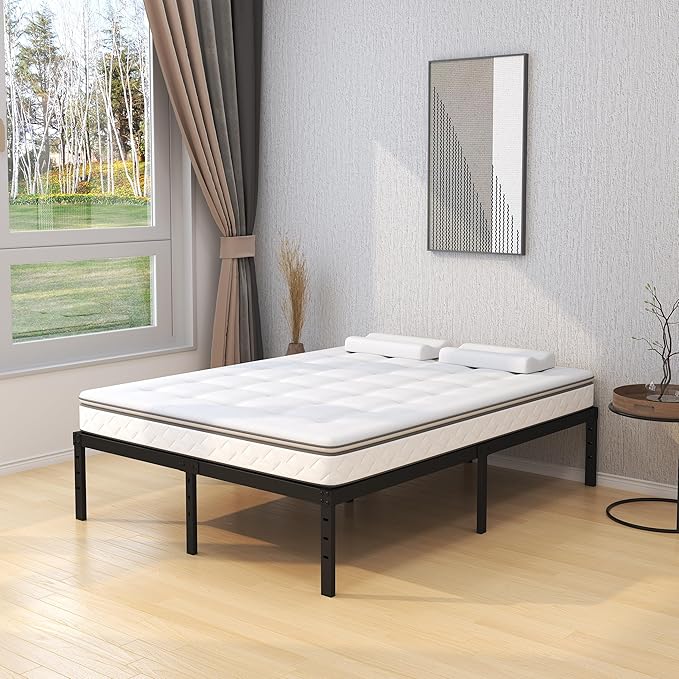 18 Inch Queen Bed Frame No Box Spring Required, Metal Platform Queen Size Bed - Image 5